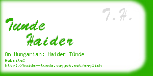 tunde haider business card